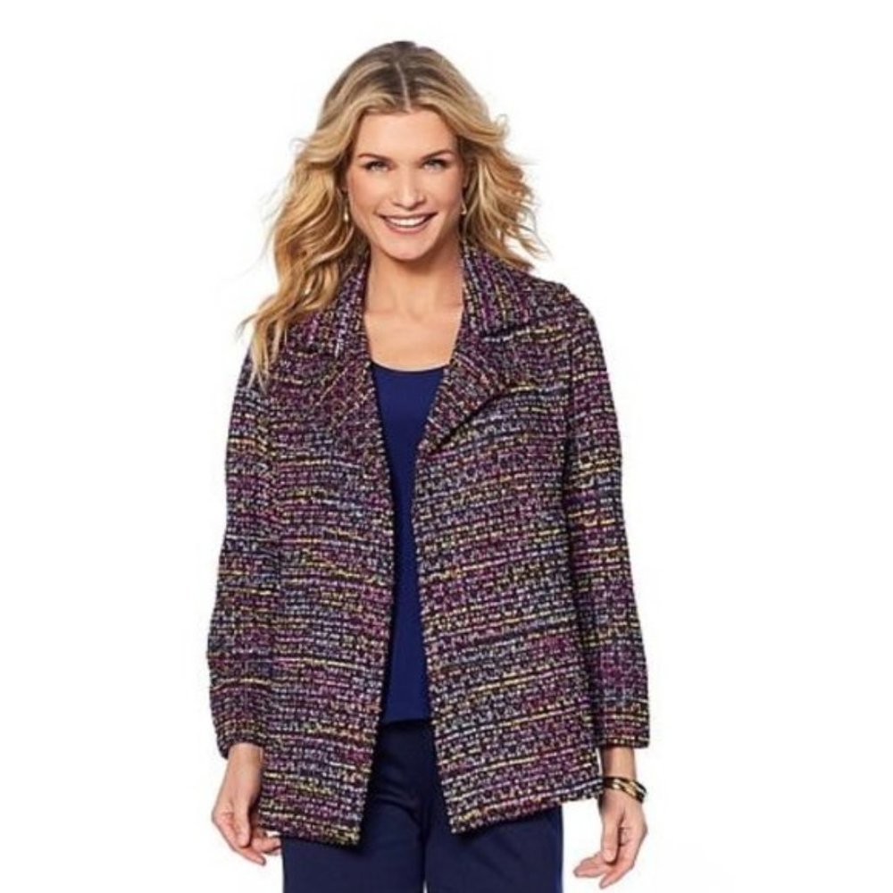 Slinky Brand Sequin Boucle Blazer 642-057